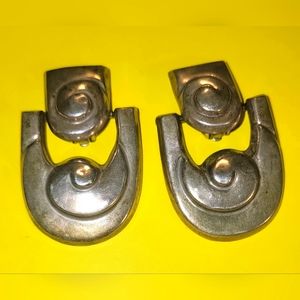 Vintage hand made Mexican 985 silver clip on earrings